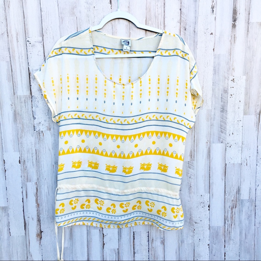 Lucky brand Irving & fine yellow silk blouse